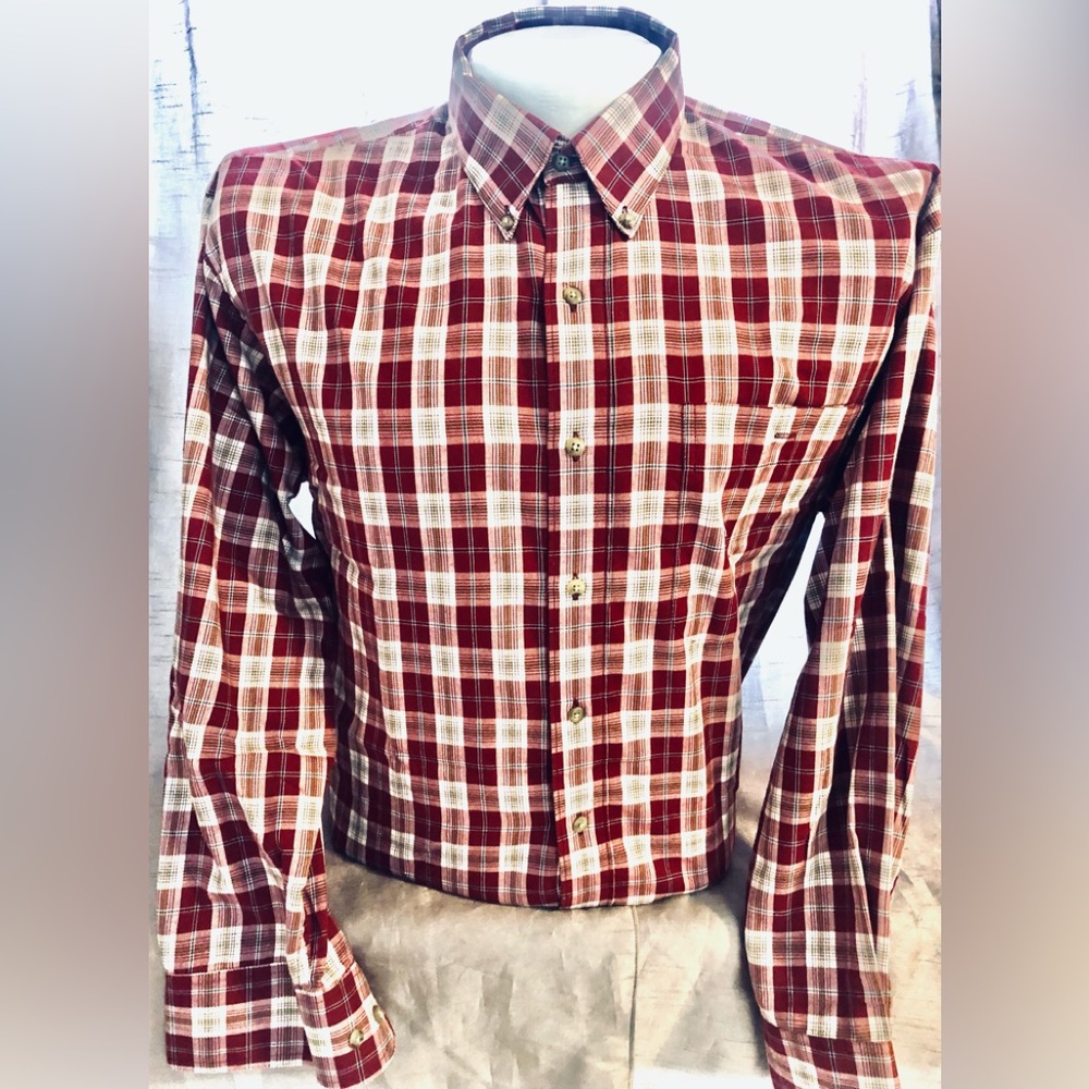 man's shirt.  long sleeve, size L, color red,